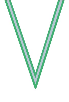 Ruban Médaille  Vert/Blanc/Vert : 6052-1