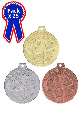 Lot de 25 Médailles Ø 70 mm Football – Q-052
