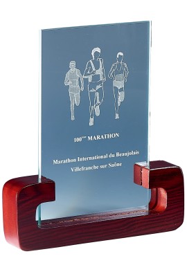 Trophée Verre & Bois Personnalisé 163-31-LO